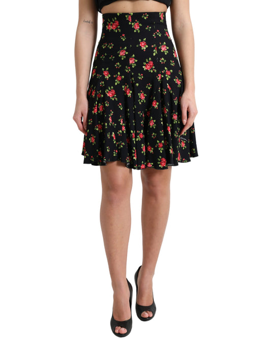 Floral A-Line Mini Skirt with High Waist