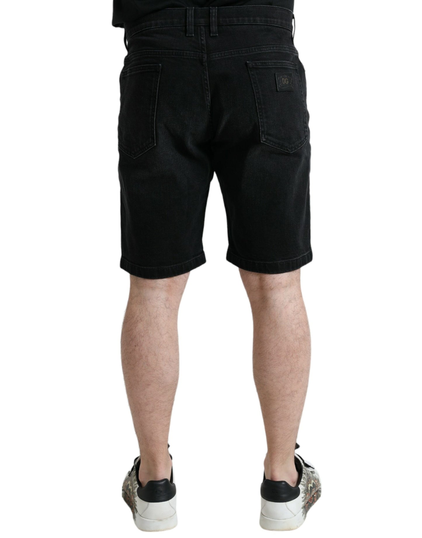 Chic Black Bermuda Denim Shorts