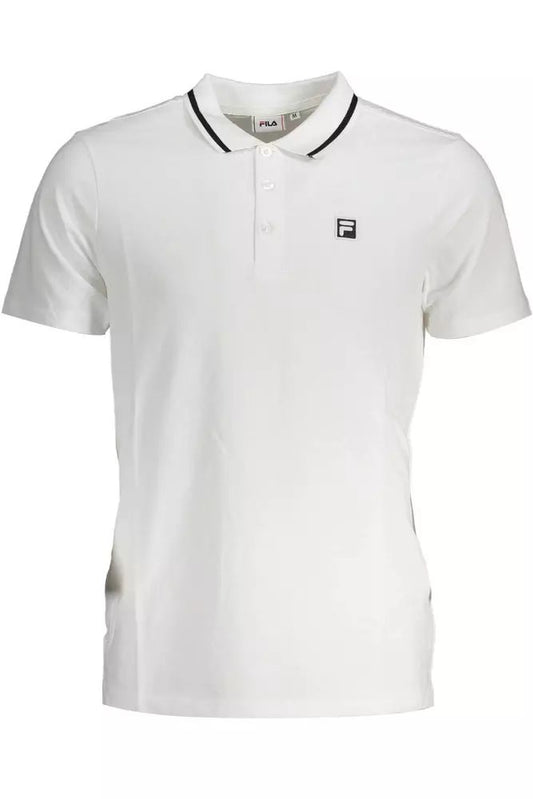 Elegant White Short-Sleeved Polo Shirt