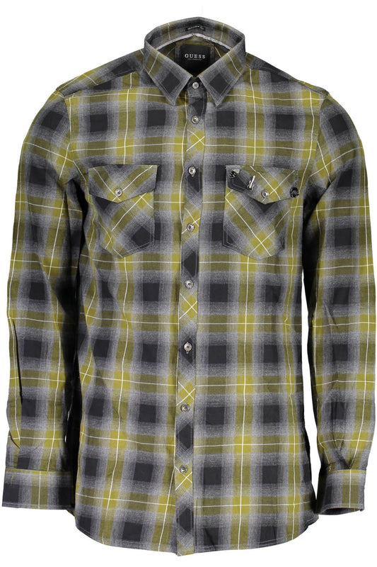 Green Cotton Long Sleeve Shirt with Print