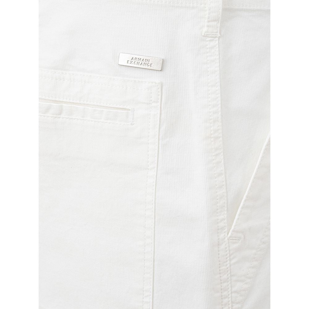 Elegant White Cotton Shorts for Men