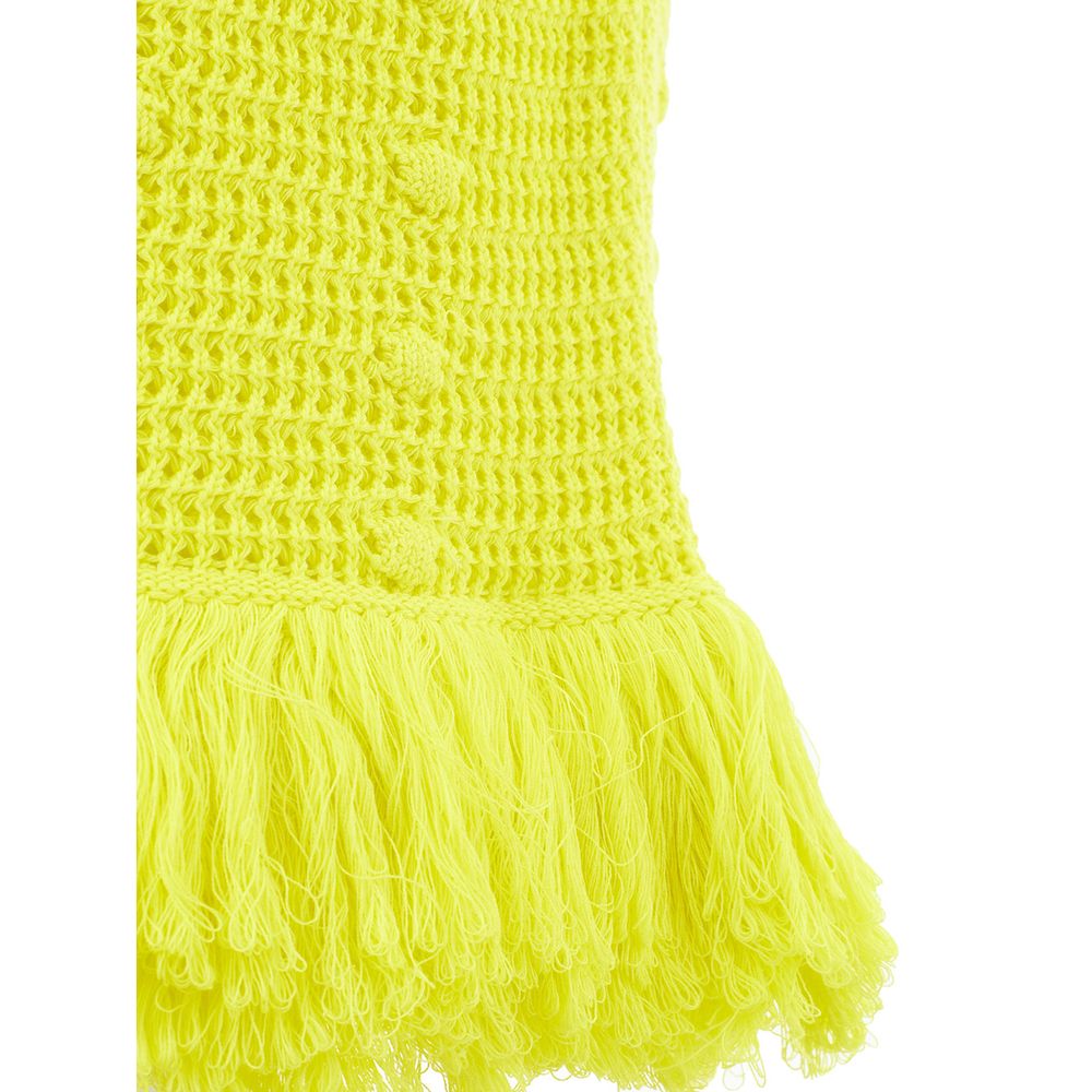 Elegant Yellow Cotton Skirt
