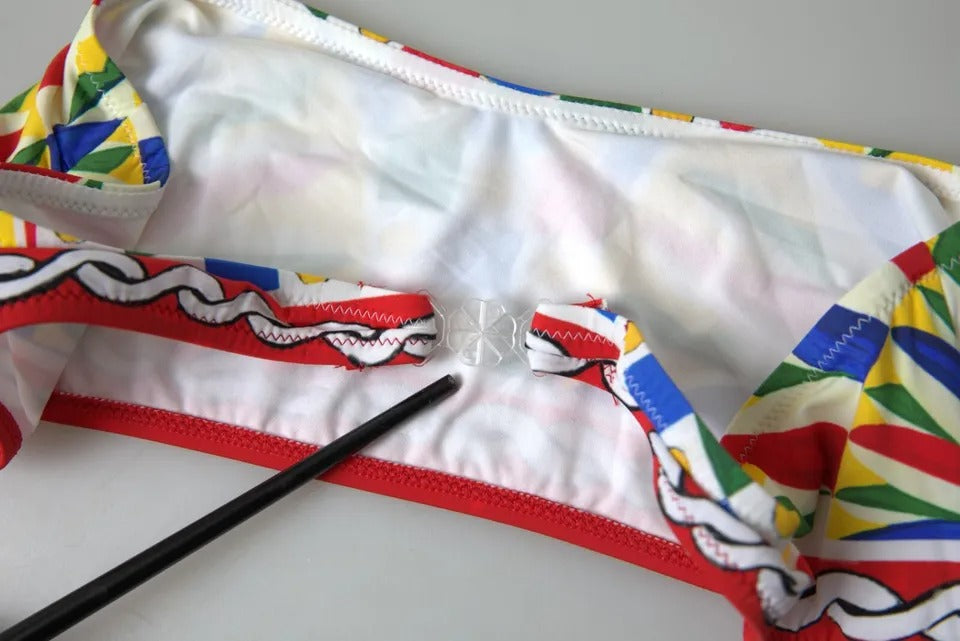 Multicolor Carretto Bandeau Swimwear Top Bikini