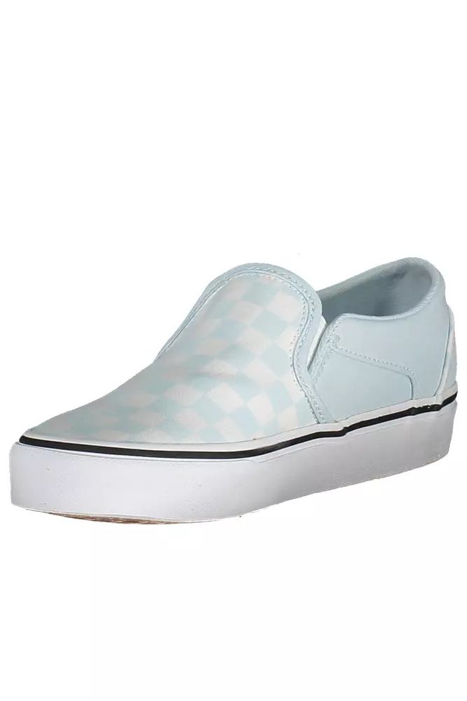 Chic Light Blue Sporty Sneakers with Logo Accent